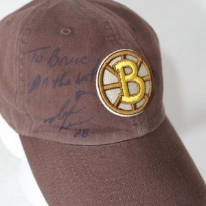 2010 Winter Classic Boston Bruins "John Blue" Signed Baseball Cap Hat Brown Logo